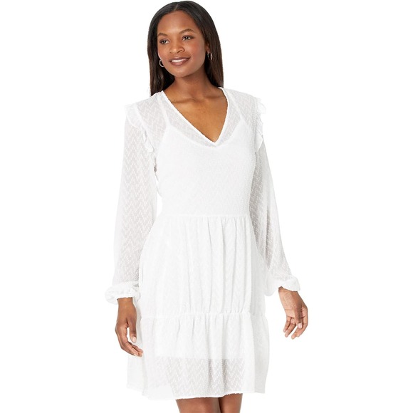 Wrangler Retro White Poet V-Neck Long Sleeve Tiered Western Dress Womens Small - Picture 7 of 7